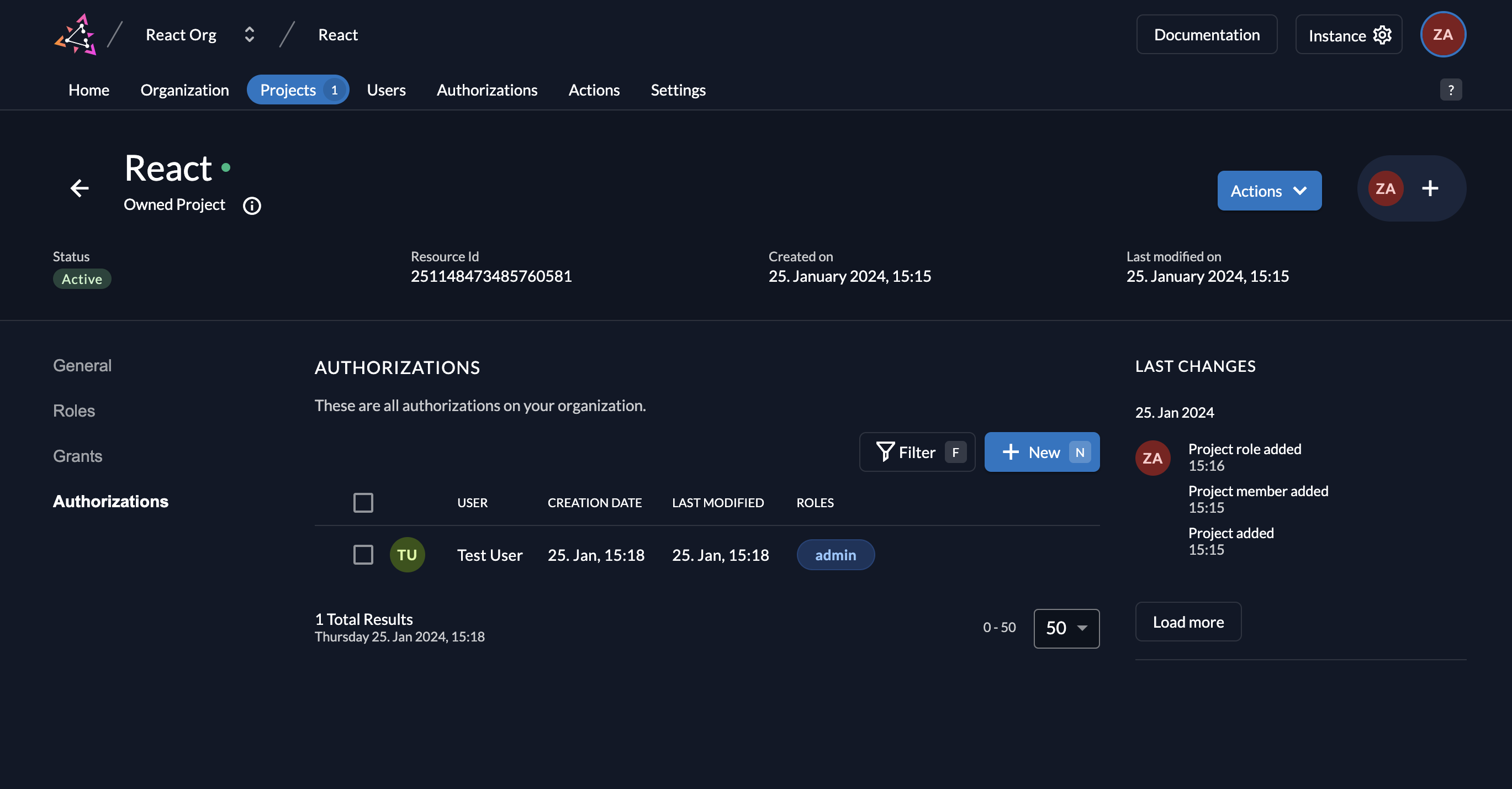 Assign the "admin" role to your user