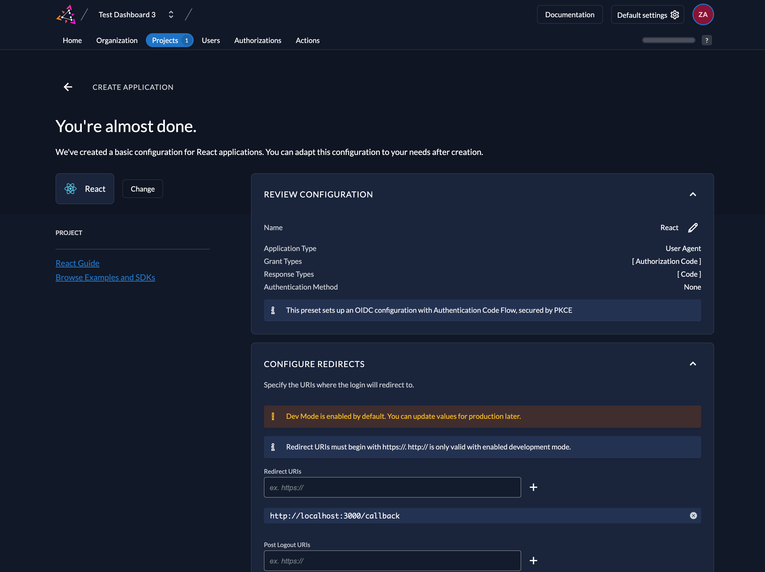 Project Configuration Overview - React App